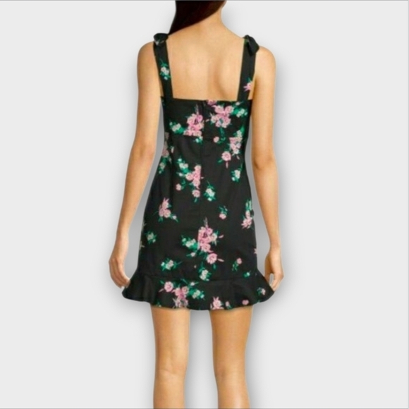 NWT B. Smart Black Dress with Pink Floral Design ~sz 11 - Picture 2 of 7